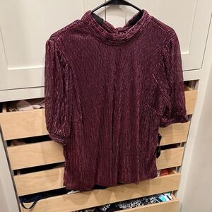 Chic Pink and Black Pleated Women's Blouse